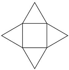 Which set of shapes could be used to form a net for a square pyramid? A.1 square and-example-1