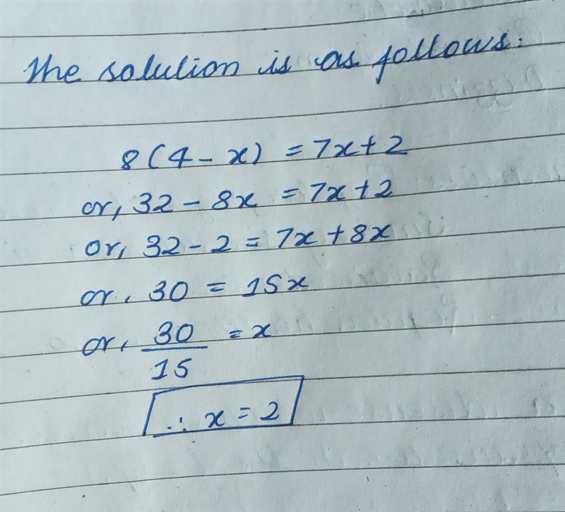 8(4- x) = 7x + 2 x= ? DONE DONE-example-1