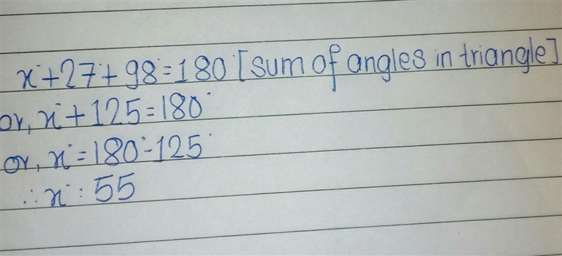 Find value of x in the triangle-example-1