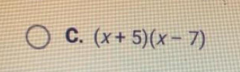 Factor the trinomial below. x² – 2x - 35 Need To Know ASAP-example-1