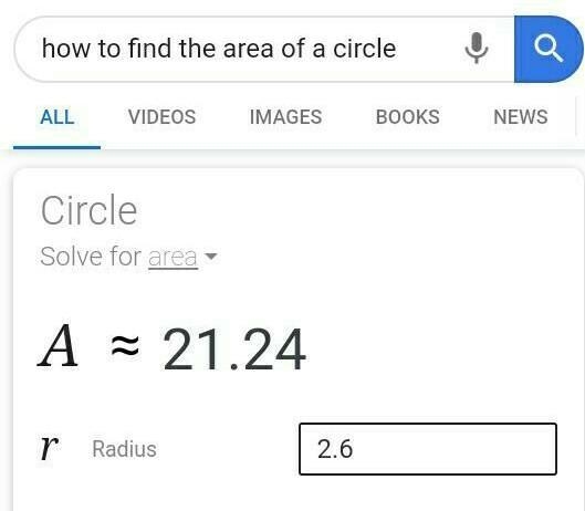 Does anyone know the area of a circle that has a radius of 2.6 in?-example-1