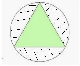 each side of triangle xyz has length 9 .Find the area of the region inside the circumcircle-example-1