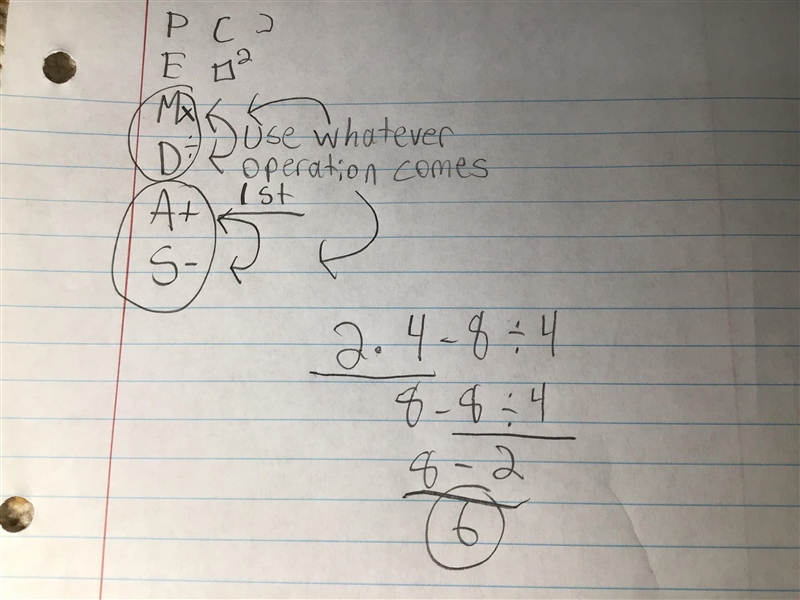 Evaluate 2•4-8 divided by 4-example-1