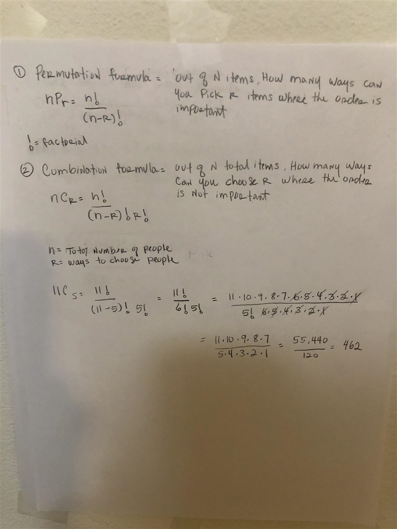 In how many ways can a committee of size 5 be formed from 11 people? Assume that, when-example-1