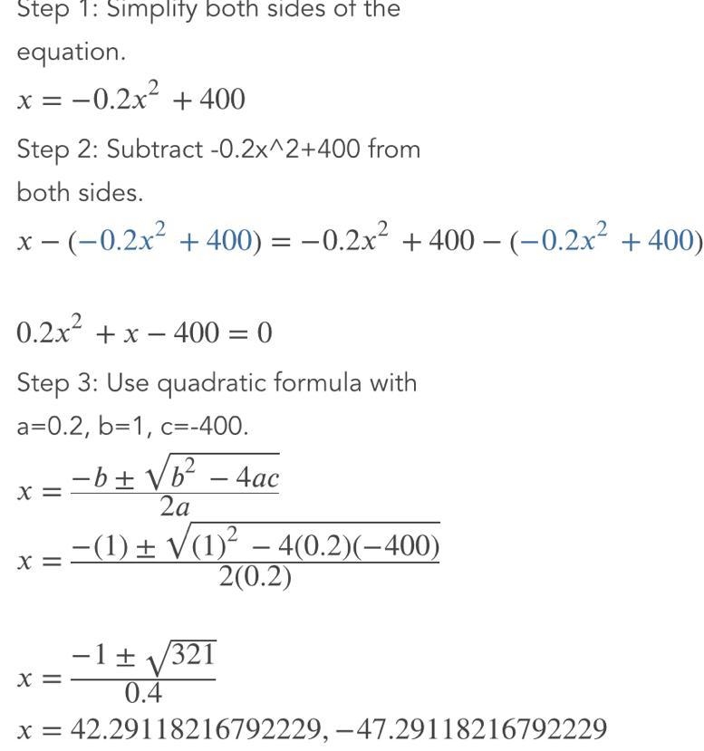 The function c(x)=400 -0.2x^2-example-1