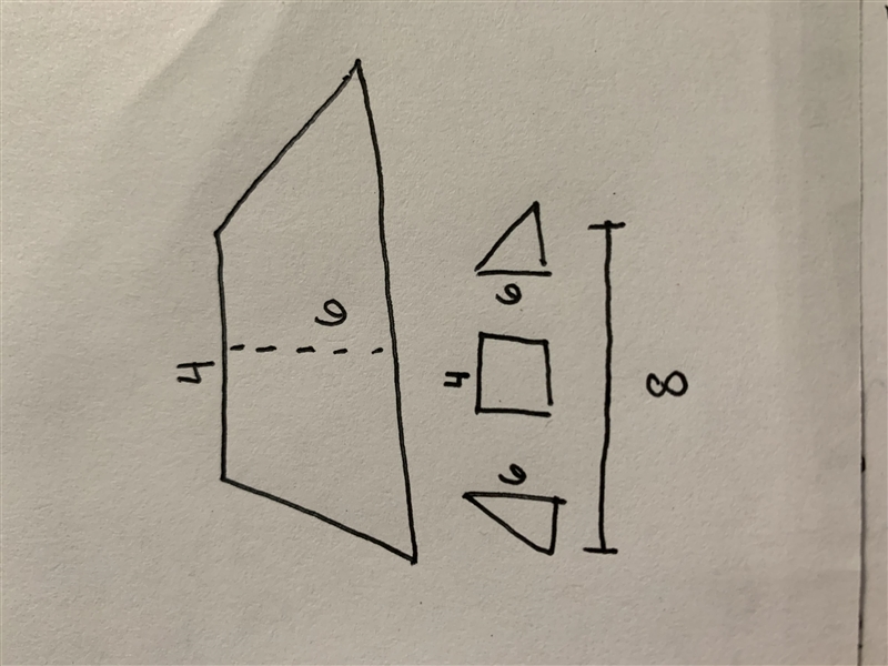 An isosceles trapezoid was broken into a rectangle and two triangles. What are the-example-1