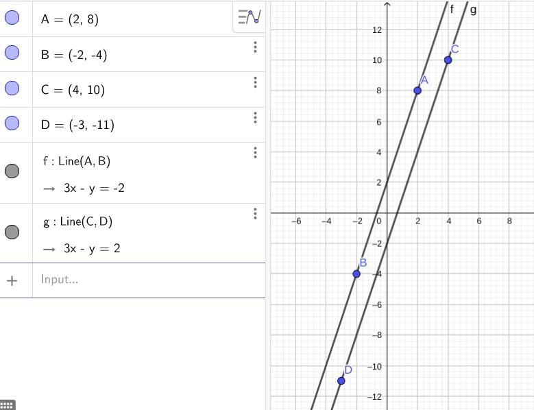 How many points of intersection are there between line A and line B if they contain-example-1