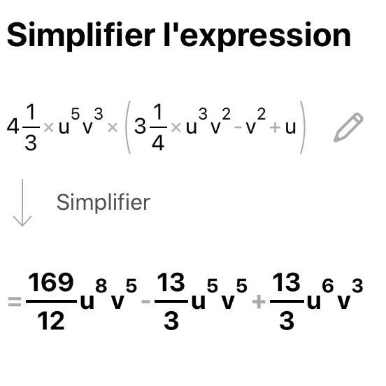 4 1/3 u^5v^3·(3 1/4 u^3v^2−v^2+u)-example-1