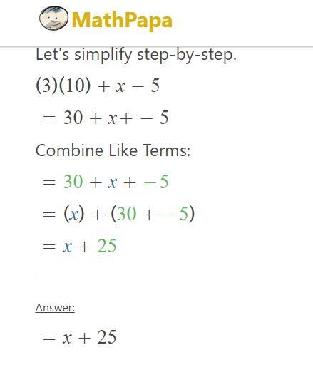 3(10)+(x-5) Help me pleas-example-1