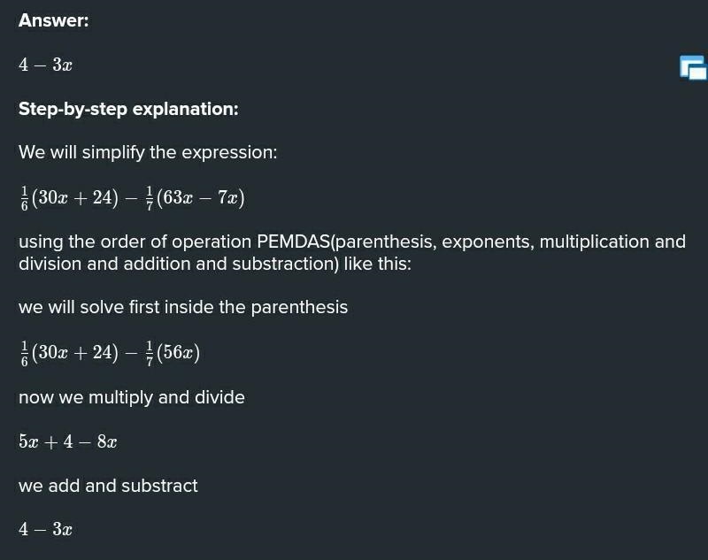 Simplify the expression by arranging the steps in sequence, based on the order of-example-1