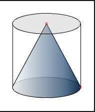 4. A glass decoration is made from a cylinder and cone that have the same height and-example-1