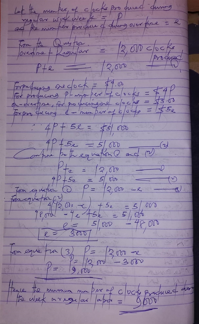 A company produces alarm clocks. During the regular workweek, the labor cost for producing-example-1