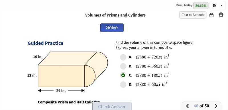 Find the volume of this composite space figure express your answers in terms of pi-example-1