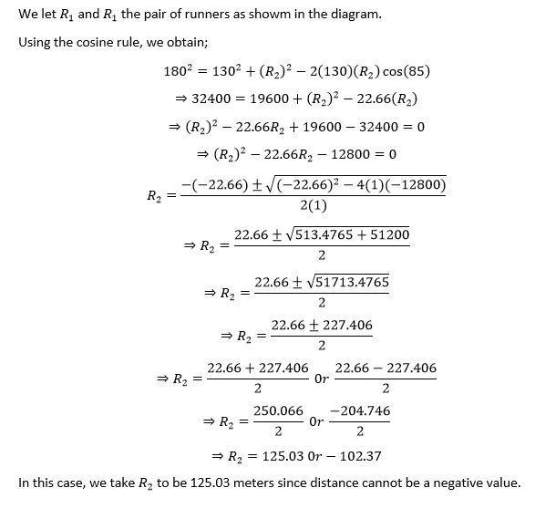 A pair of runners leaves the same starting point at the same time. The angle between-example-2