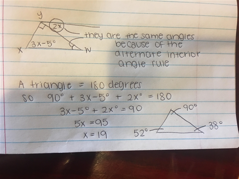 Find the value of x in each case. Give reasons to justify your solutions!-example-1