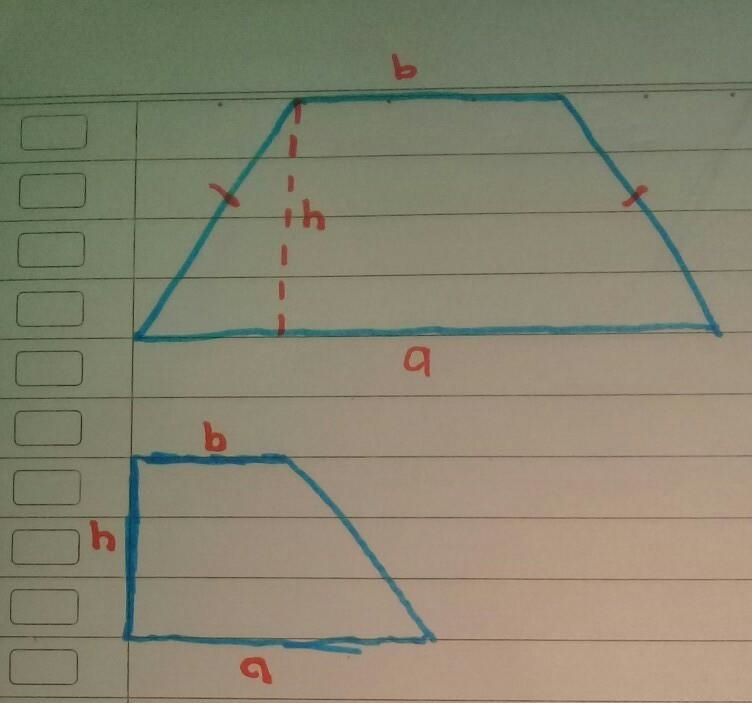 A trapezoid has a height of 6 feet. The measures of the bases are 12 units and 18 units-example-1