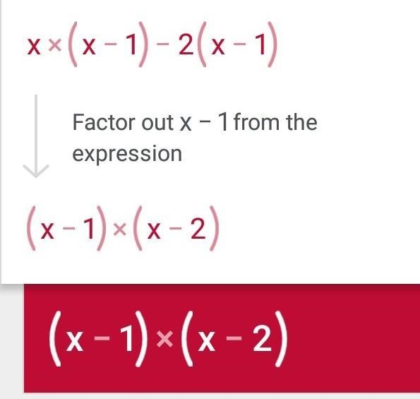 Factor the expression. x squared minus 3 x plus 2-example-4