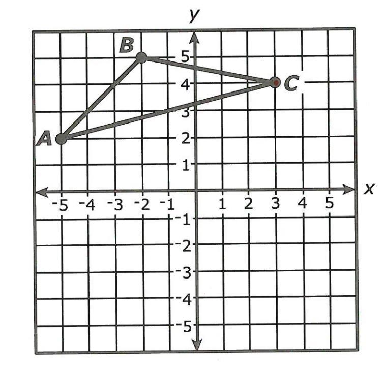 The triangle will be rotated 180° clockwise around the point (3, 4) to create A A-example-1