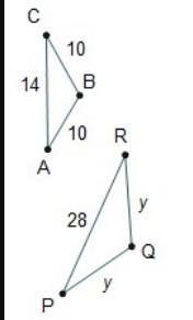 For the triangles to be similar by the sss similarity theorem what must be the value-example-1