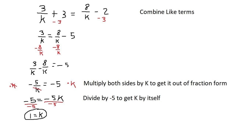 Solve: 3/K+3 = 8/k-2-example-1