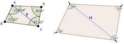 Quadrilateral ABCD is similar to Quadrilateral EFGH. Diagonal AC has length 7 and-example-1