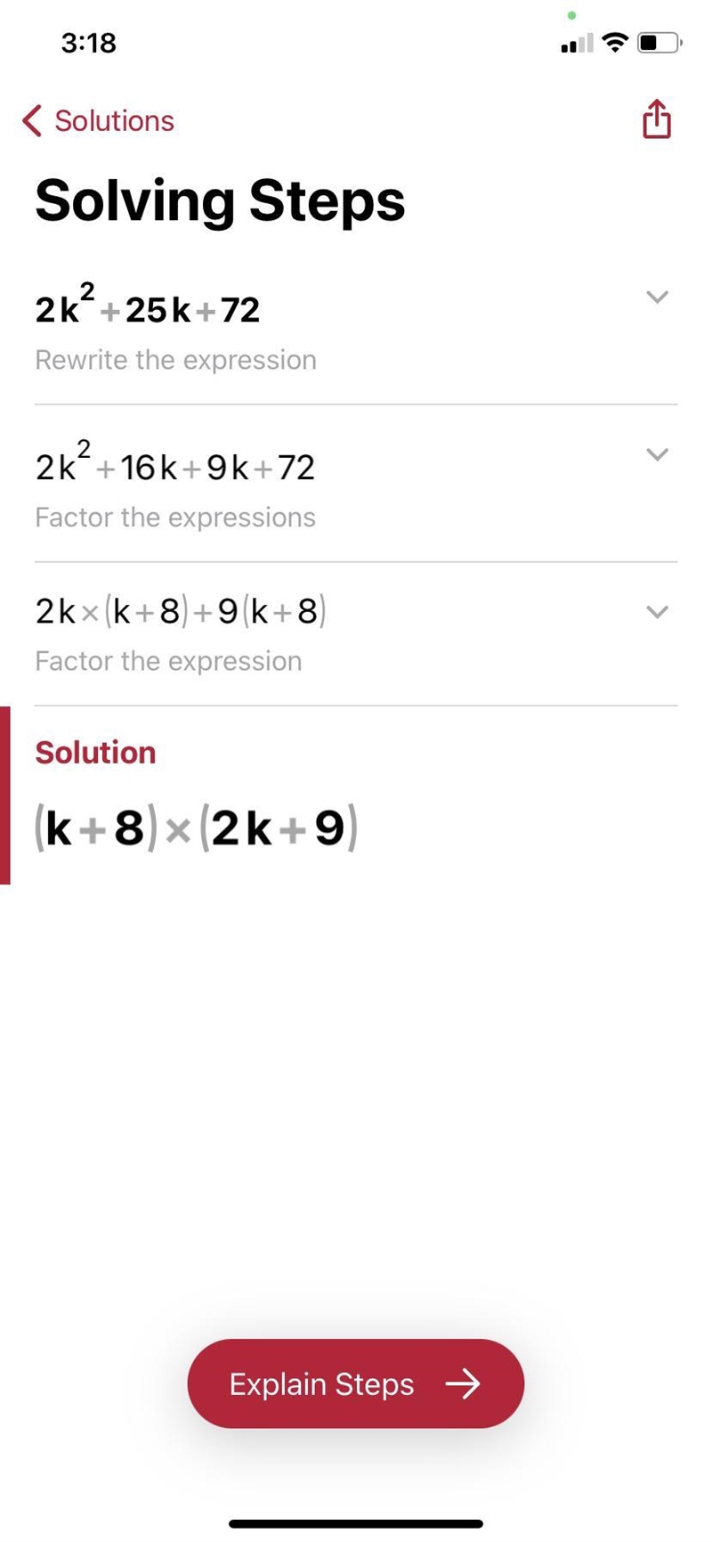 Factor 2k^2+25k+72 completely​-example-1