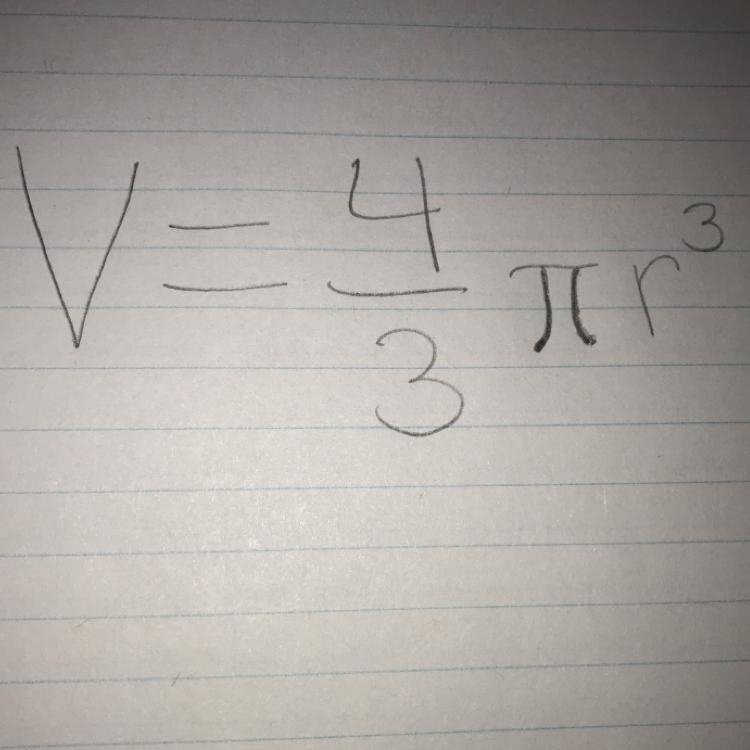 What is the volume of the sphere in terms of ? V = 8 in. 3-example-1