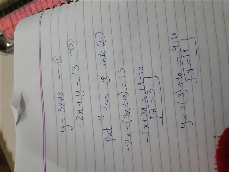 Y = 3x + 10 -2x +y = 13-example-1