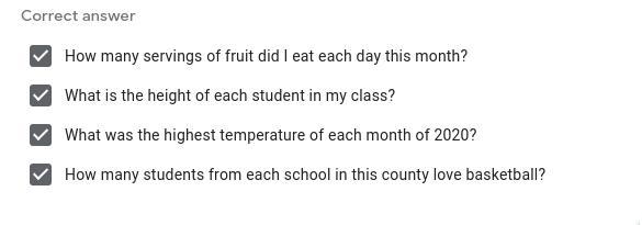 Which questions are statistical questions? which subjects do the students in my class-example-1