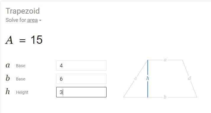 The trapezoid has an area of 15 square feet. If the bases the are 4 feet and 6 feet-example-1