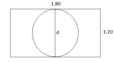 A circular tabletop is to be cut from a rectangular piece of wood that measures 1.20 m-example-1