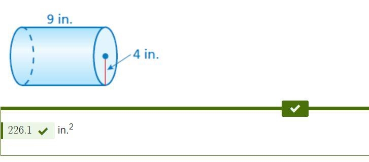 Find the lateral surface area of the cylinder. Round your answer to the nearest tenth-example-1