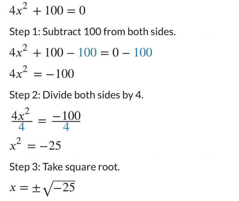 Solve using the quadratic equation 4x^2+100=0-example-1