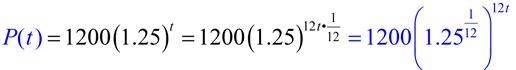 The function f(t) = 2300(0.25) represents the change in a quantity over t decades-example-2