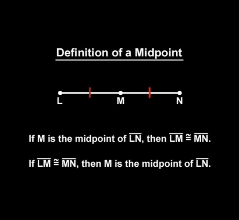 Write the definition of midpoint, provide a supporting figure-example-1