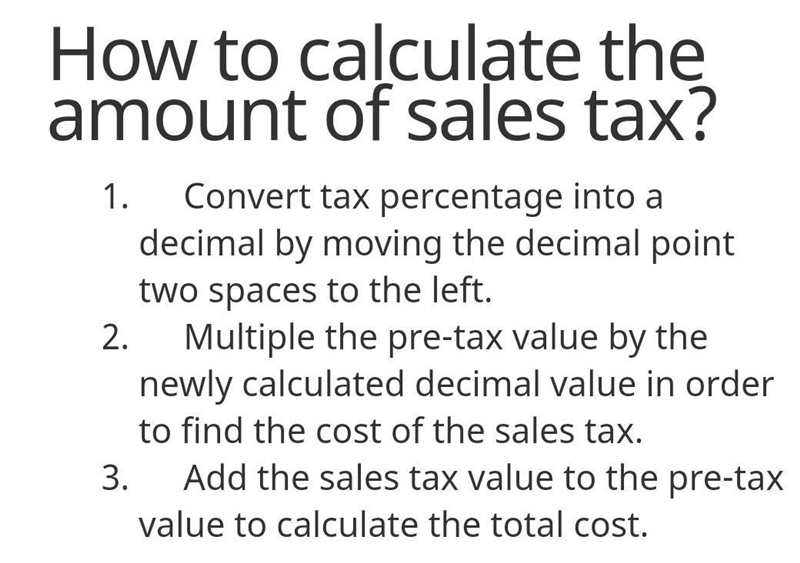 PLEASE HELP!!! If the question asks for the the total before tax what is the procedure-example-1