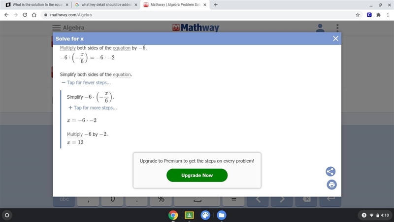 What is the solution to the equation One-half x + 3 = two-thirds x + 1?-example-1