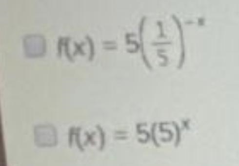 The function f(x) = 5 is reflected over the y-axis. Which equations represent the-example-1