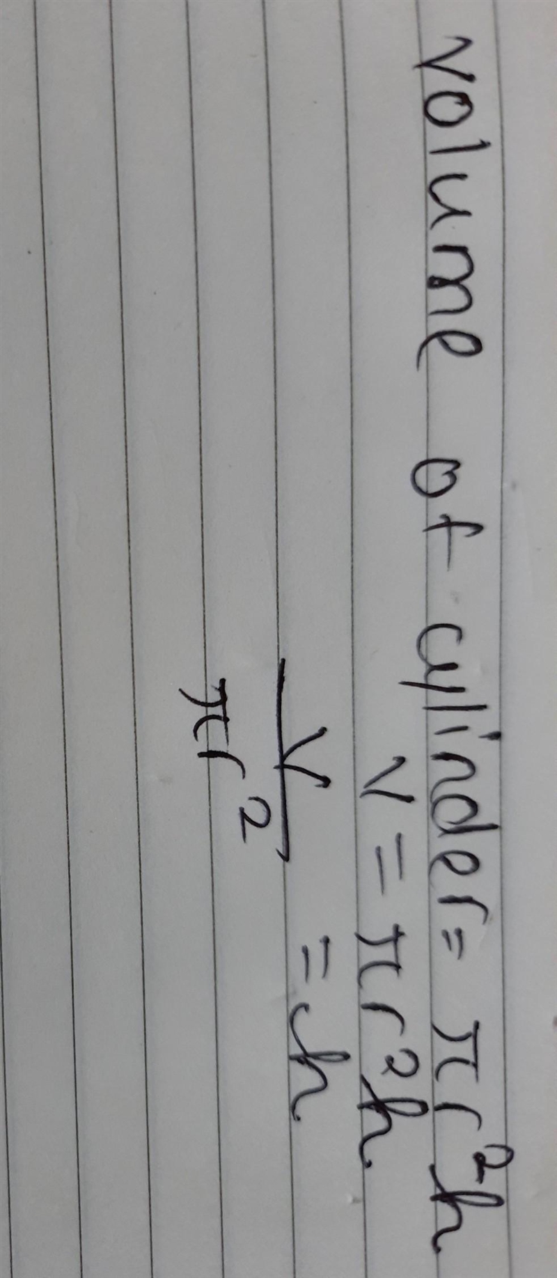 The volume of a cylinder of radius rand height his given by V=12 h. Then the height-example-1