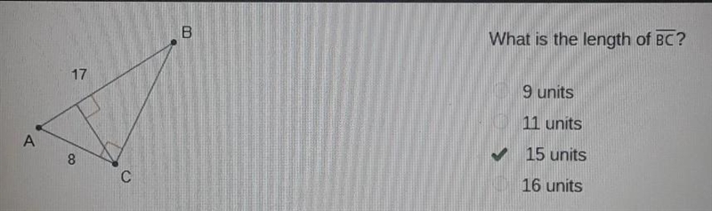Rmenia • What is the length of BC? HURE 9 units 11 units 15 units 16 units the A Blue-example-1