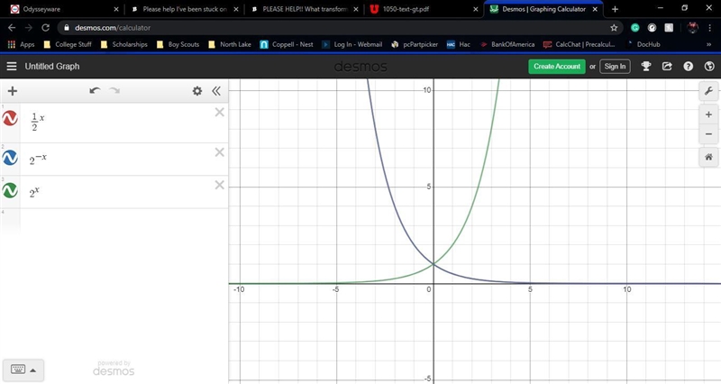 PLEASE HELP!! What transformation can you use to obtain the graph of f(x)=(1/2)^x-example-1