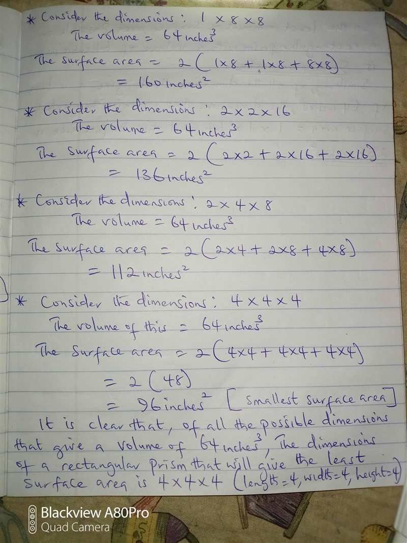 What is the least and greatest amount of surface area possible on a rectangular prism-example-2