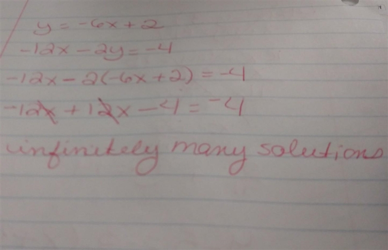 Y = -6x +2 -12x -2y = -4-example-1