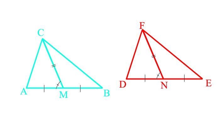 Prove two triangles congruent by a side, a median drawn to that side, and the angle-example-1