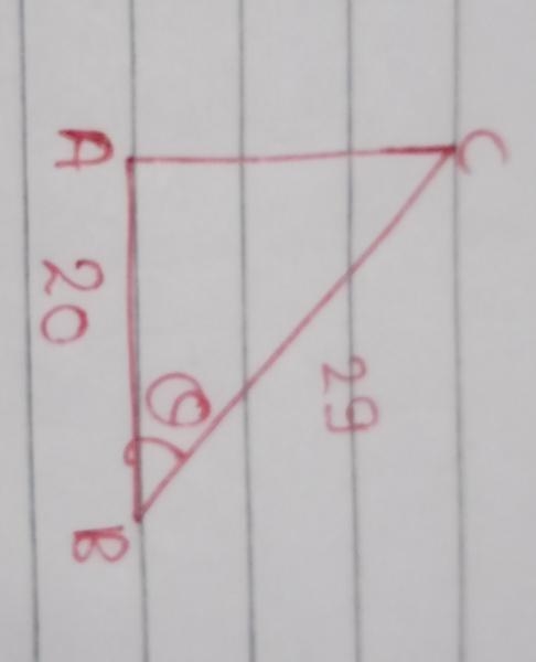 Given: cosθ = 20/29 Find: sin2θ-example-1