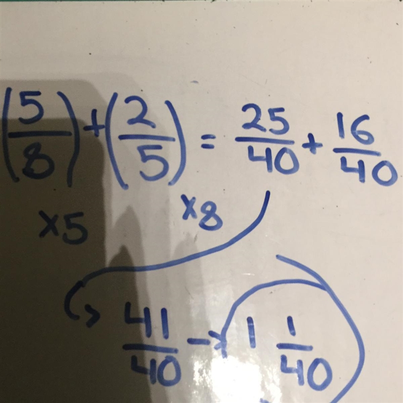 What is the correct answer for 5/8+2/5 in fractions and fractions-example-1