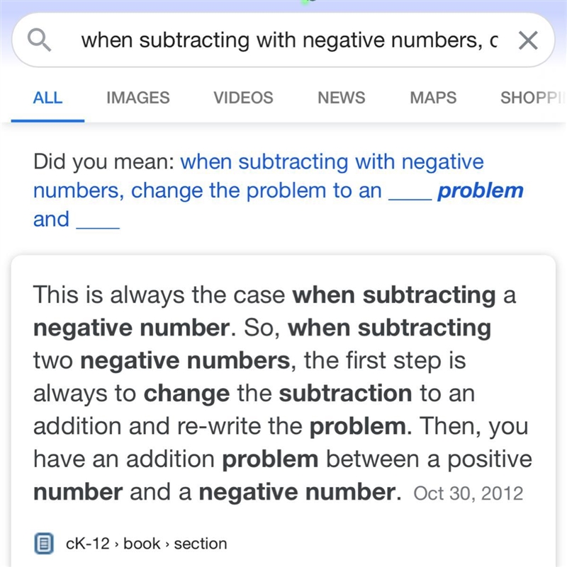 When subtracting with negative numbers, change the problem to an ____problem and ____-example-1