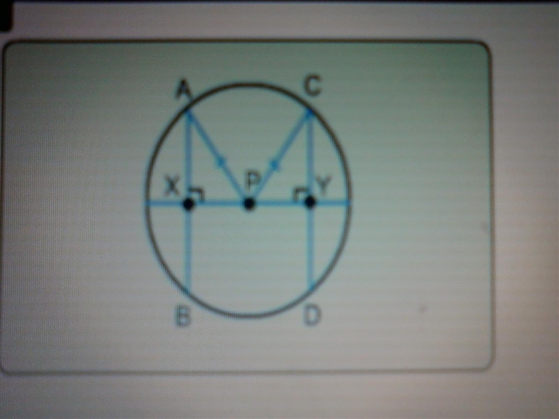 Line XY bisects and is perpendicular to AB and CD. CD = 10 and XY = 24. What is the-example-1