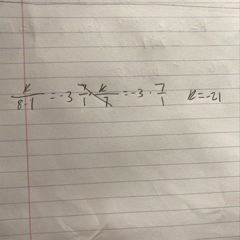 What k/8-1=-3 what is the answer for k-example-1