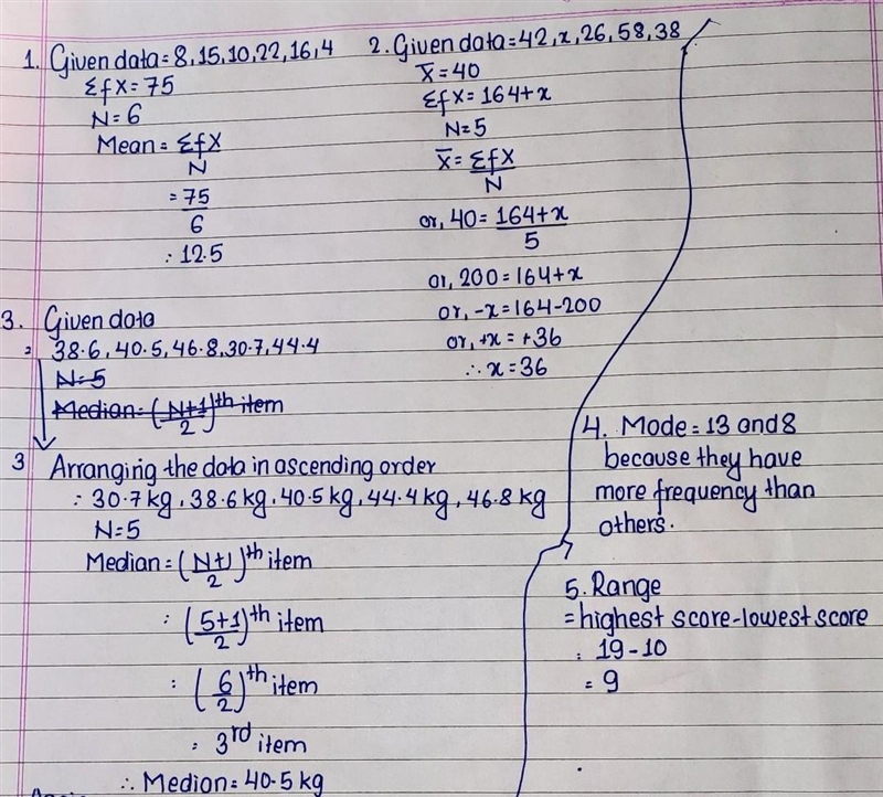 1. FIND THE MEAN OF 8, 15, 10, 22, 16, 4 2. THE MEAN OF 42, X, 26, 58, 38 IS 40. FIND-example-1